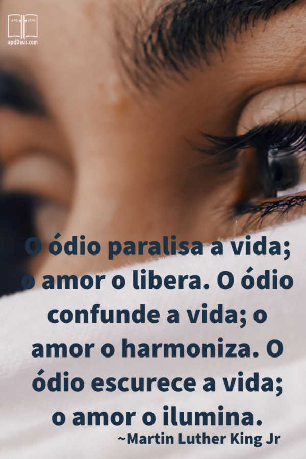 O ódio paralisa a vida; o amor o libera. O ódio confunde a vida; o amor o harmoniza. O ódio escurece a vida; o amor o ilumina. ~Martin Luther King Jr