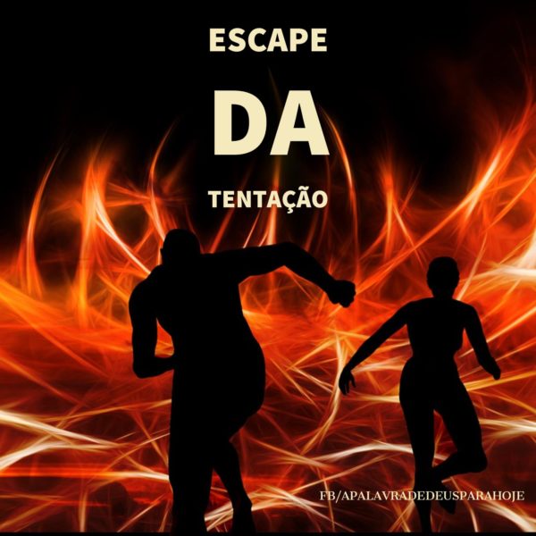 Duas pessoas correndo do fogo da tentação. Eles escaparam por pouco.