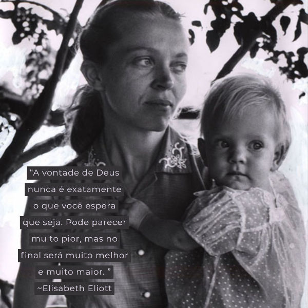 Os pensamentos e planos de Deus são muito mais avançados que os nossos. Por que lutamos contra Ele?
#apalavradedeus #afenaoeliminaasquestoes #paz Foto de Elisabeth Elliott e sua filha. Elisabeth disse: “A vontade de Deus nunca é exatamente o que você espera que seja. Pode parecer muito pior, mas no final será muito melhor e muito maior. ”