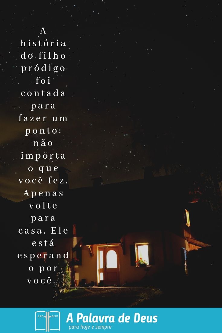 É uma noite escura com uma casa bem iluminada recebendo todos os que estão do lado de fora para entrar, assim como Deus é nosso santuário na escuridão da vida.