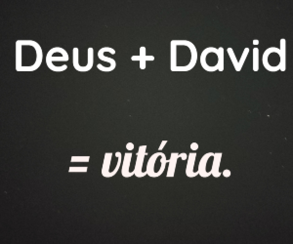 É matemática simples: Deus + David = vitória
#ajudadedeus #apalavradedeus #apdd #ogiganteasuafrente Deus + David = vitória